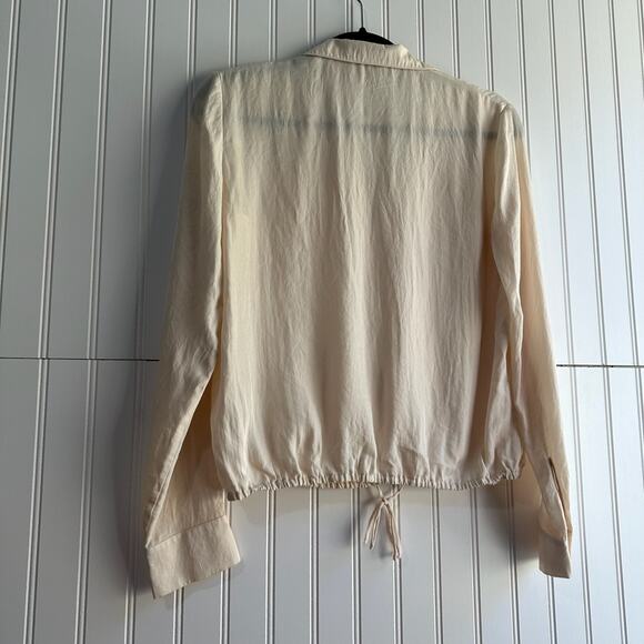 Vince Drawstring Hem Lapel Blouse Shirt Size 2 | Business Office Outfit - Picture 6 of 12